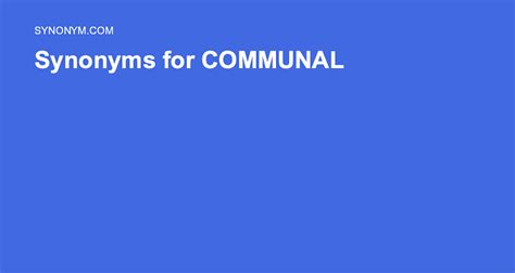 synonyms of communal|communal mean.